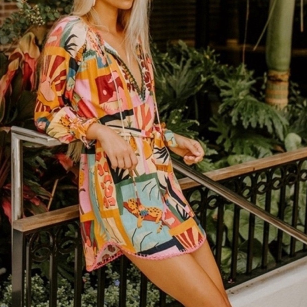 Farm Rio tunic dress beach coverup size S